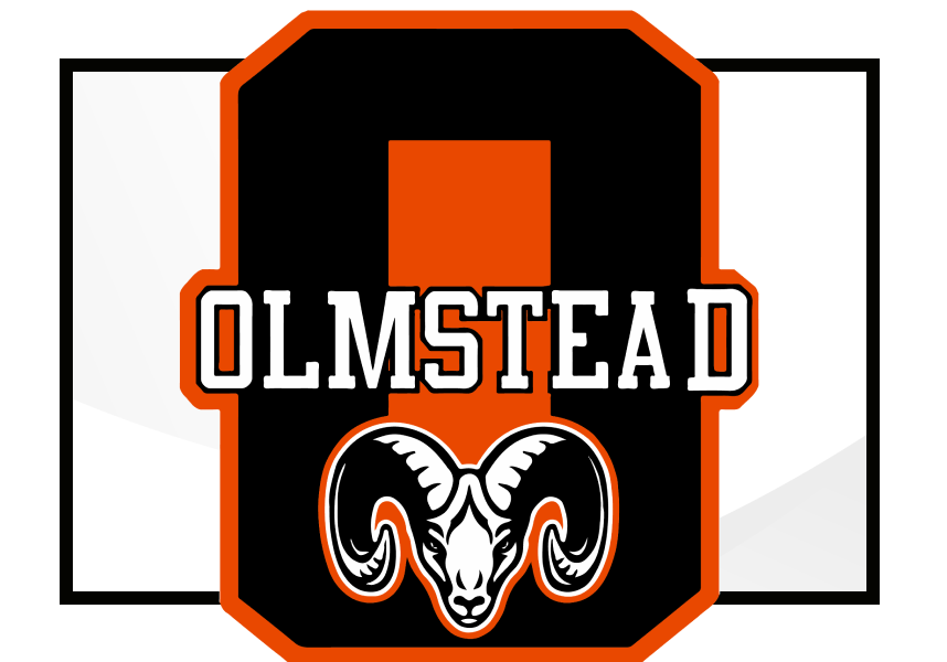 olmstead logo over a black oultlined box